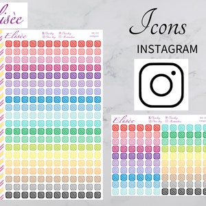 I02 Icons instagram | Sticker | Planner Sticker / Erin Condren Sticker / Happy Planner Sticker