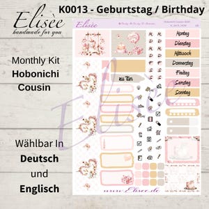 K0013_"CUMPLEAÑOS UNICORNIO" 2025 Kit Mensual Prima Hobonichi / A5 / Bullet Journal