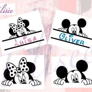 VINYL STICKER_FIRST NAME_MOUSE, belettering, stickers, naam, stickers, bruiloft, etikettering