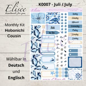 K0007_Kit mensual "NAUTICAL" Julio 2025 Hobonichi Cousin / A5 / Bullet Journal