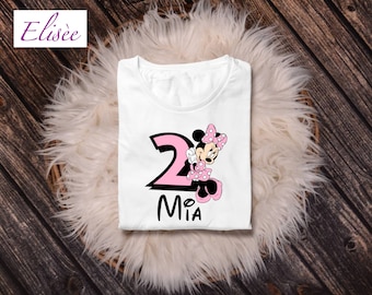 2nd birthday bodysuit girl "pink mouse" personalized | Iron-on print | Gift | Attention | birthday |