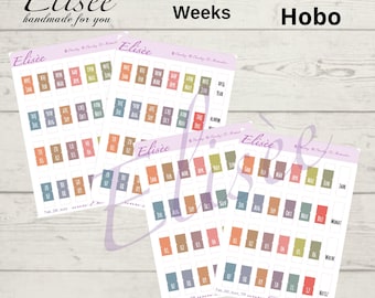 2026_Planner Tabs Mini Hobonichi Weeks / Travel Notebook - HOBO Colors