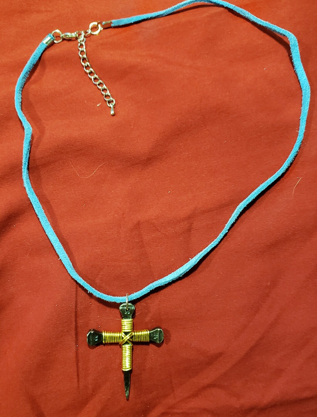 Horseshoe Nail Cross Necklace Etsy