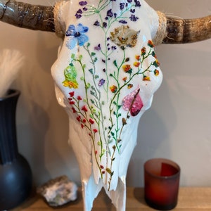 Painted Cow Skull: Bouquet Beauties