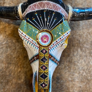 Cow Skull Handmade Western Design | Wall Mounted Tribal Skull | Western Cow Skull | Boho Decor | Bull Skull