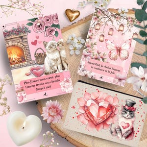 32 Cartes d'affirmations Positives Incantations d'amour Les Moonettes + trousse en coton - Cartes d'affirmations positives - Les Moonettes