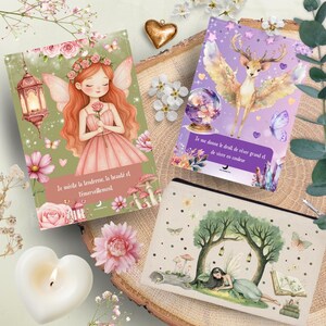 32 Cartes d'affirmations Positives Contes et Merveilles Les Moonettes + trousse en coton - Cartes d'affirmations positives - Les Moonettes