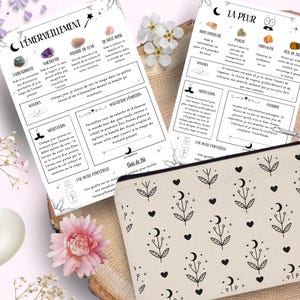 12 Sábanas de litoterapia para emociones y piedras de Les Moonettes - Sábanas de litoterapia para emociones y piedras