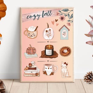Affiche d'automne Cosy "Petits Plaisirs d'automne" - Poster automne - Affiche automne - Décoration automne
