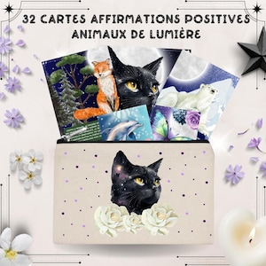 Cartes d'affirmations positives Animaux de Lumière - 32 cartes d'affirmations positives - Cartes artisanales faites main