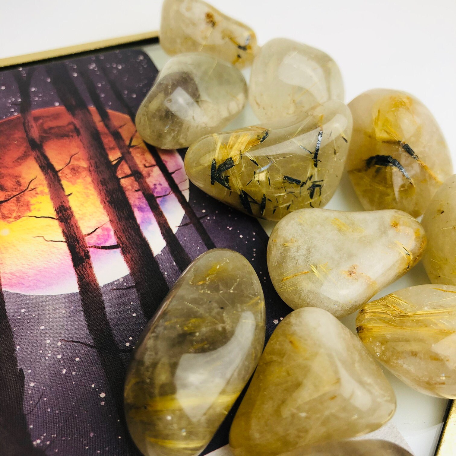 Quartz Rutilé Doré Pierre Roulée