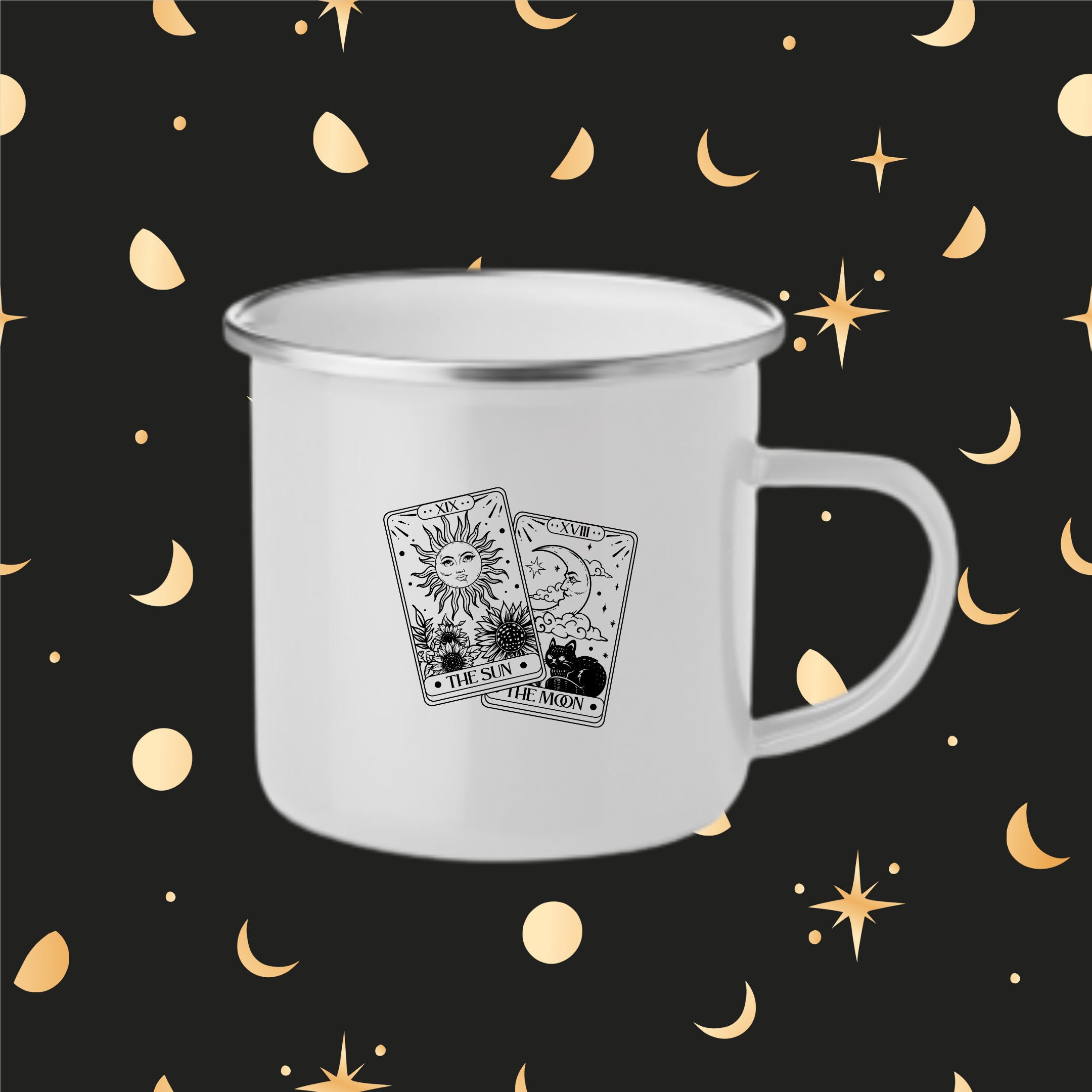 Mug Acier Émaillé Tarot The Sun Moon