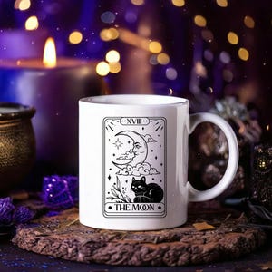 Mug en céramique carte de Tarot The Moon - Mug en céramique magique