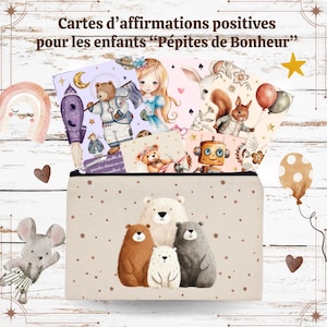 Cartes affirmation positive enfant – Gérer les émotions, confiance en soi enfant, apaiser colère et stress, 32 cartes avec trousse
