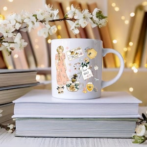 Ceramic mug Bees&#39; delights - Ceramic mug flowers - Ceramic mug spring