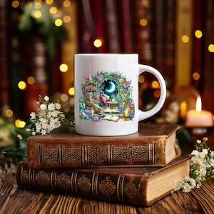 Magic Library Ceramic Mug - Reader Mug - Book Mug - Bookaddict Mug