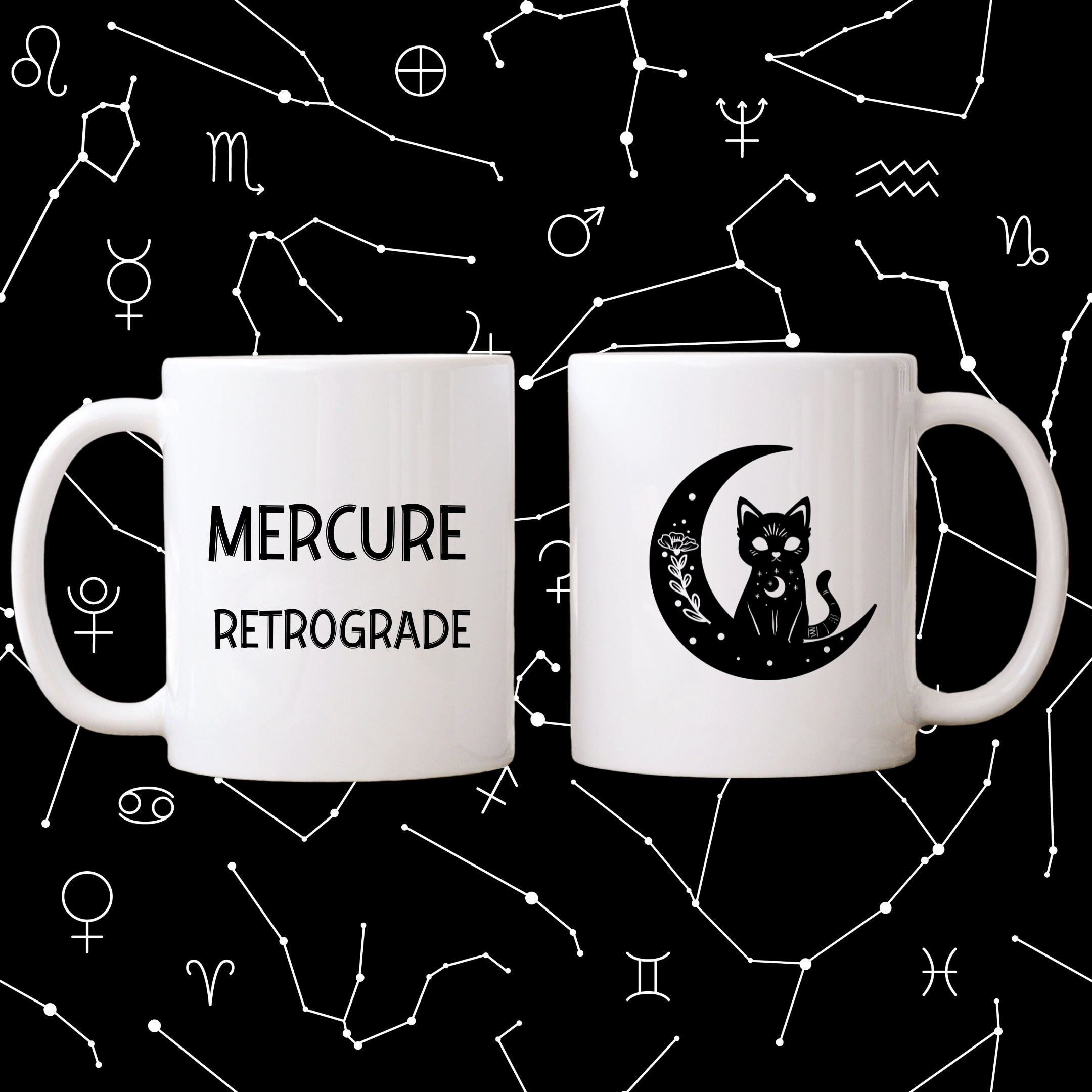 Mug Mercure Rétrograde Chat Lunaire