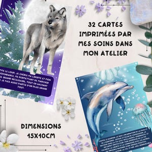 Cartes d'affirmations positives Animaux de Lumière - 32 cartes d'affirmations positives - Cartes artisanales faites main