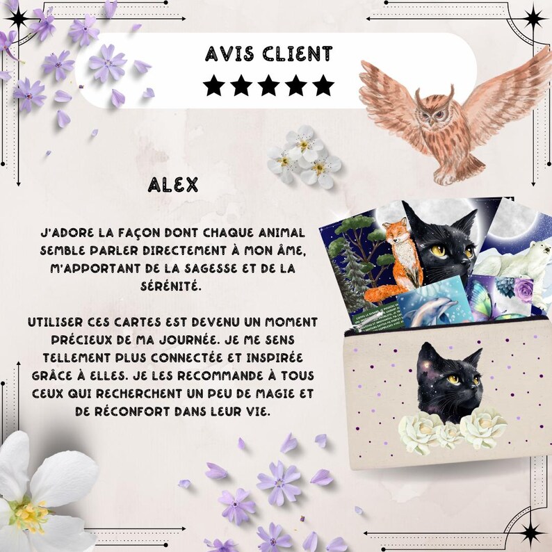 Cartes d'affirmations positives Animaux de Lumière - 32 cartes d'affirmations positives - Cartes artisanales faites main