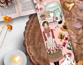 Herbst-Lesezeichen für das Buch „Enchanted Harvest“ – 250 g Glanzpapier – Lesezeichen – Lese-Lesezeichen