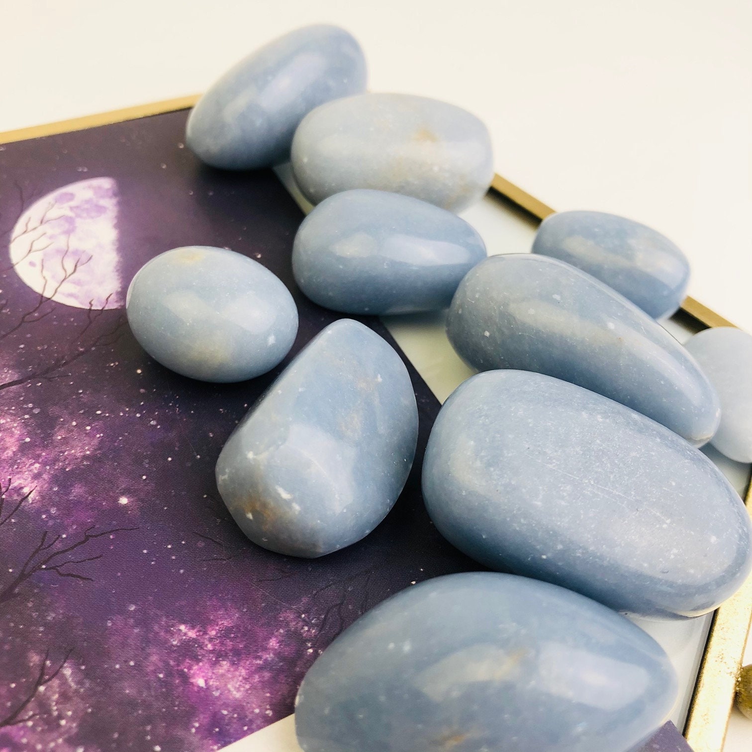 Angélite Pierre Roulée