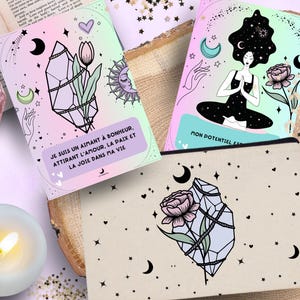 32 Cartes d'affirmations Positives La Magie en Moi Les Moonettes + trousse en coton - Cartes d'affirmations positives - Les Moonettes