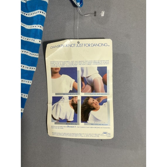 Rare 1984 Danskin Blouson Blue and White Stripes … - image 9