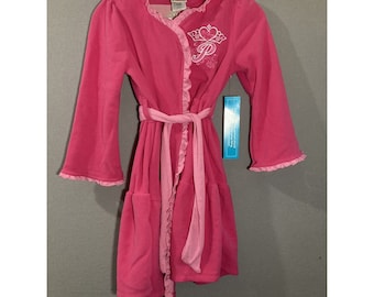 NWT Deadstock Disney Store Girls Pink Princess Robe with Hood and Attached Belt