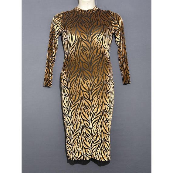 Vintage Velvet Burnout Dress: Tiger Stripe, Cutout Back - Mob Wife Style - Etsy Vintage Velvet Burnout Dress: Tiger Stripe, Cutout Back - Mob Wife Style - Etsy