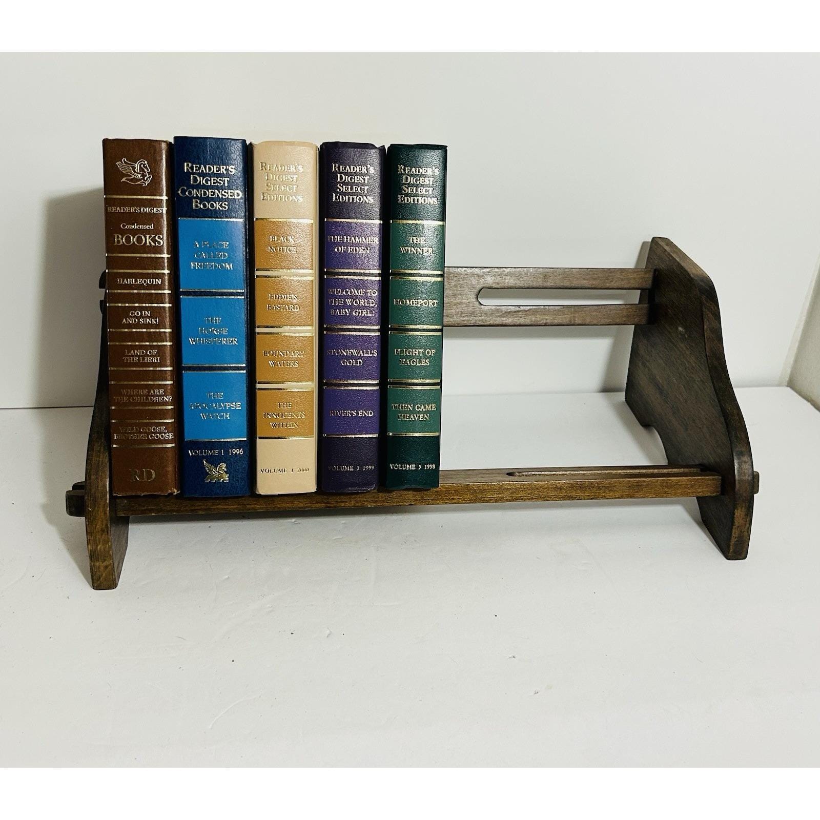VTG Solid Wood Desk Top Library Book Trough Shelf Primitive Grandpacore ...