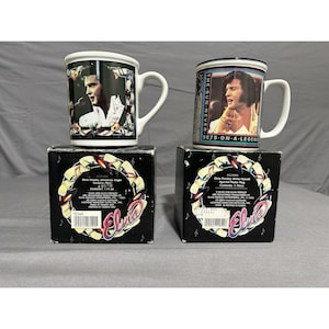 1991-92 Elvis Presley Sammler Becher Keramik Kaffee / Teetassen Elvis Erinnerungsstücke