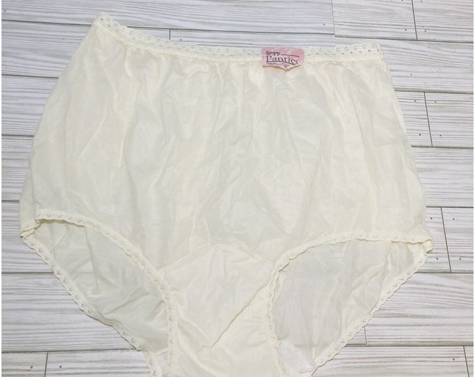 Deadstock Granny Panties Leggs Cream Color Sheer Nylon Briefs Size 8 Etsy