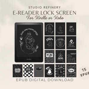 15 Kindle Lock Screens, Ready-Made .epub Kindle Paperwhite Lockscreen, Kindle Screensaver, Kindle Lockscreen Set 8