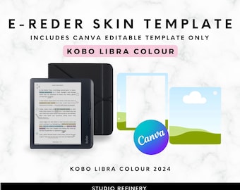 Kobo Libra Colour Skin Template, Canva Editable (Digital Download)