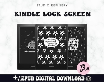 15 Kindle Lock Screens, Ready-Made .epub Kindle Paperwhite Lockscreen, Kindle Screensaver, Kindle Lockscreen Set 7