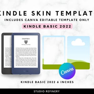 Kindle Basic 2022-skinnsmall, redigerbar i Canva (digital nedladdning)