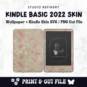 Kindle Basic 2022 Skin Template Vintage Floral