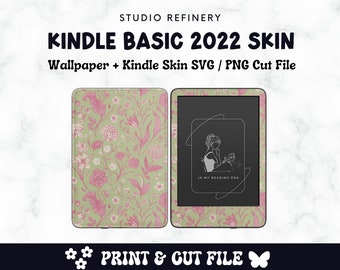 Kindle Basic 2022 Skin Template Vintage Floral