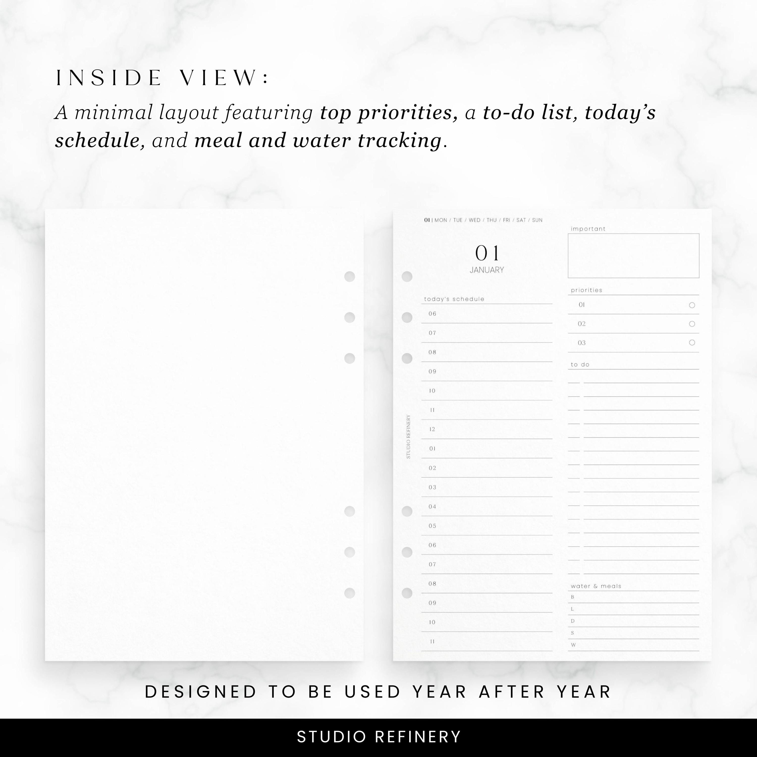 A5 Daily Dated Planner, Printable Planner Inserts, PDF Download - Etsy
