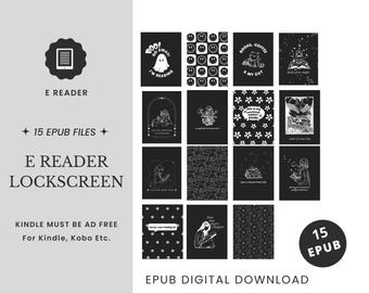 Kindle Lock Screen Set: 15 Ready-Made .epub Wallpapers (Digital Download)
