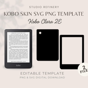 Kobo Clara 2E Skin Template PNG SVG