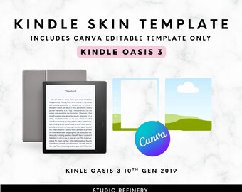 Plantilla de diseño para Kindle Oasis 3, editable en Canva (descarga digital)