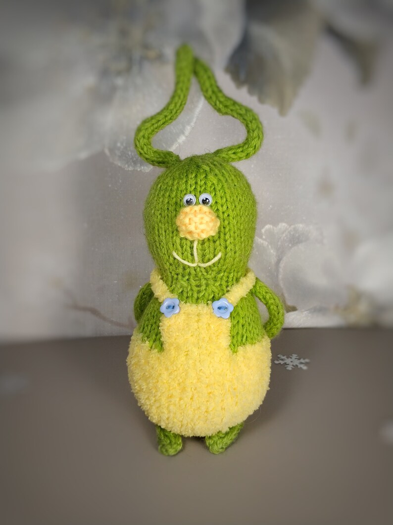 Green Bunny Hand-knitted Rabbit Amigurumi Toy Miniature Banny Dolls toys Handmade Easter softie hare Easter gift Knit bunny toys Easter toy