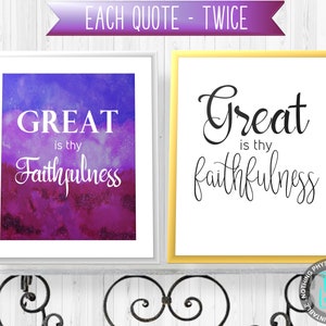 Great is thy faithfulness, Great is thy faith, Lamentations 3 23, Hymn wall art, Bible verse, Prayer Room Sign, Christian Wall, Scripture