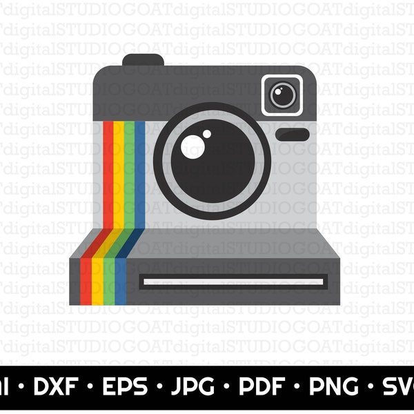 Polaroid Film Camera Clipart, Insta Camera Clip Art, Retro Camera Clip Art, Vintage Clipart, Vintage Instant Camera, Printable, Cricut Cut