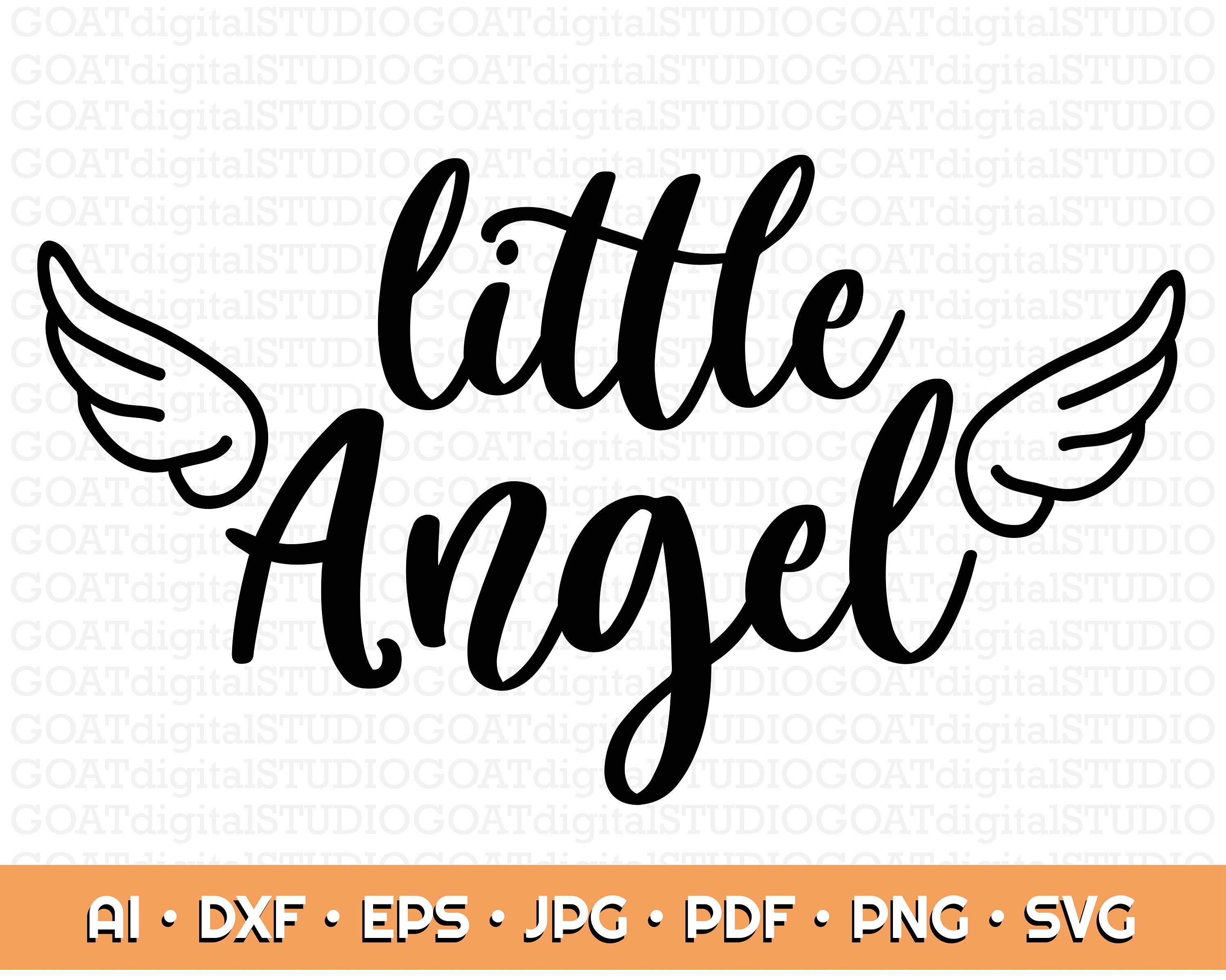 Little Angel SVG, Hand Lettered Quotes Svg, Little Angel Wings Svg