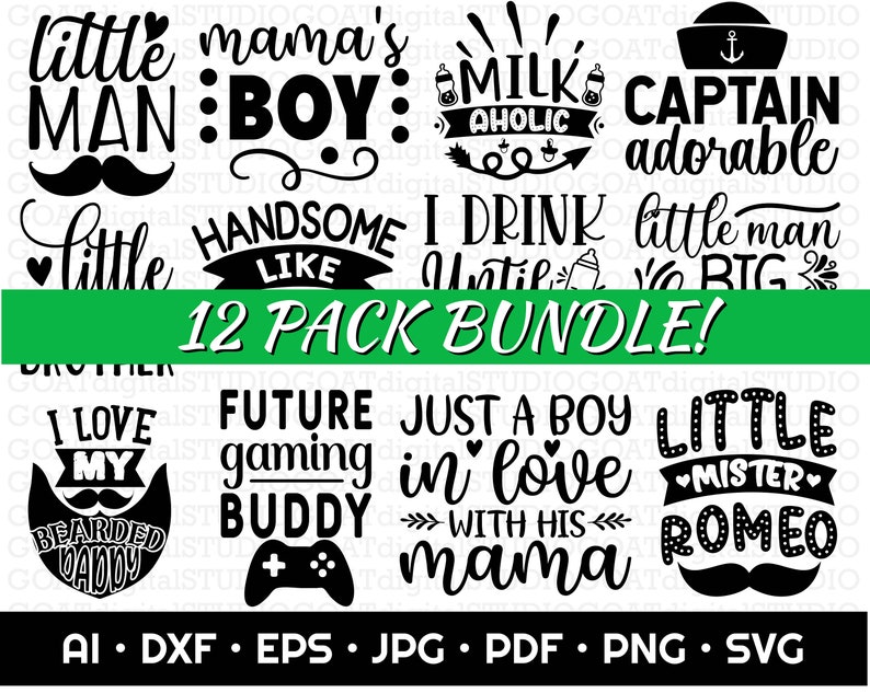 Baby Boy SVG Bundle, Handlettered Quotes Svg, Mamas Boy Svg, Baby Boy