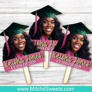 Custom Graduation Fans- Hand Fan- Graduation 2023-Grad Party- Personalized Face Fans-Grad Photo-Face Fans-College Grad