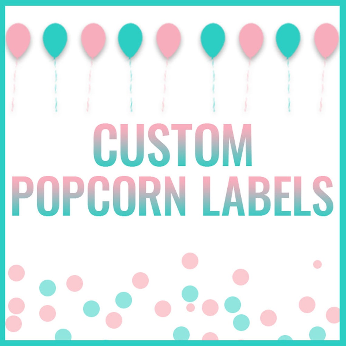 Custom Popcorn Label Labels Personalized Popcorn Labels | Etsy