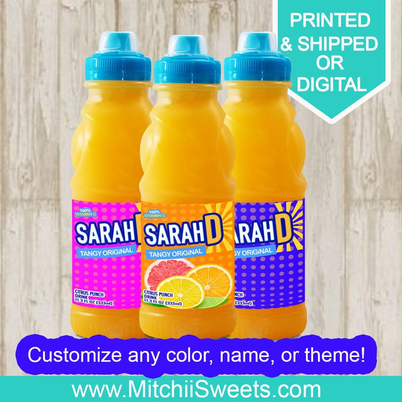 Personalized Orange Juice Drink Labels Custom Labels Orange Etsy